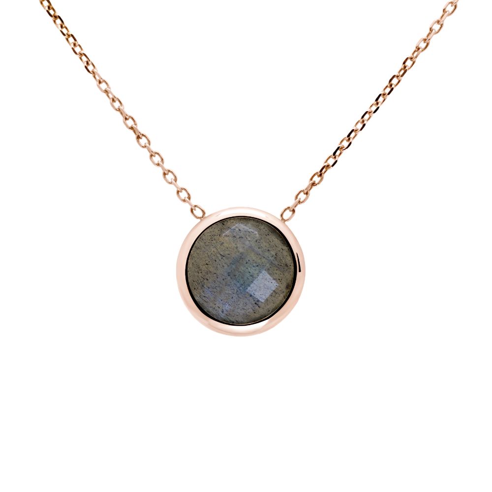 Labradorite 10mm Necklace 14K Rose Gold