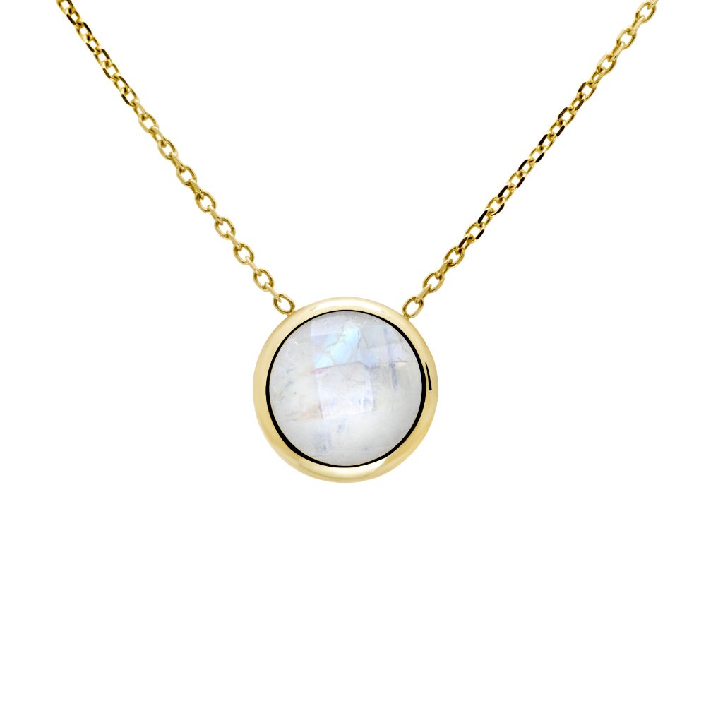 Moonstone 10mm Necklace 14K Gold