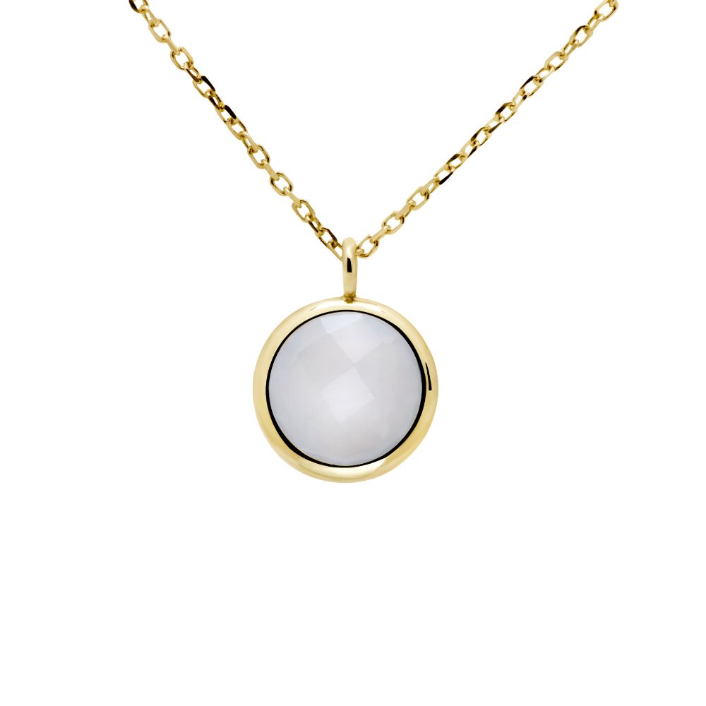 Chalcedony Necklace in 14K Gold