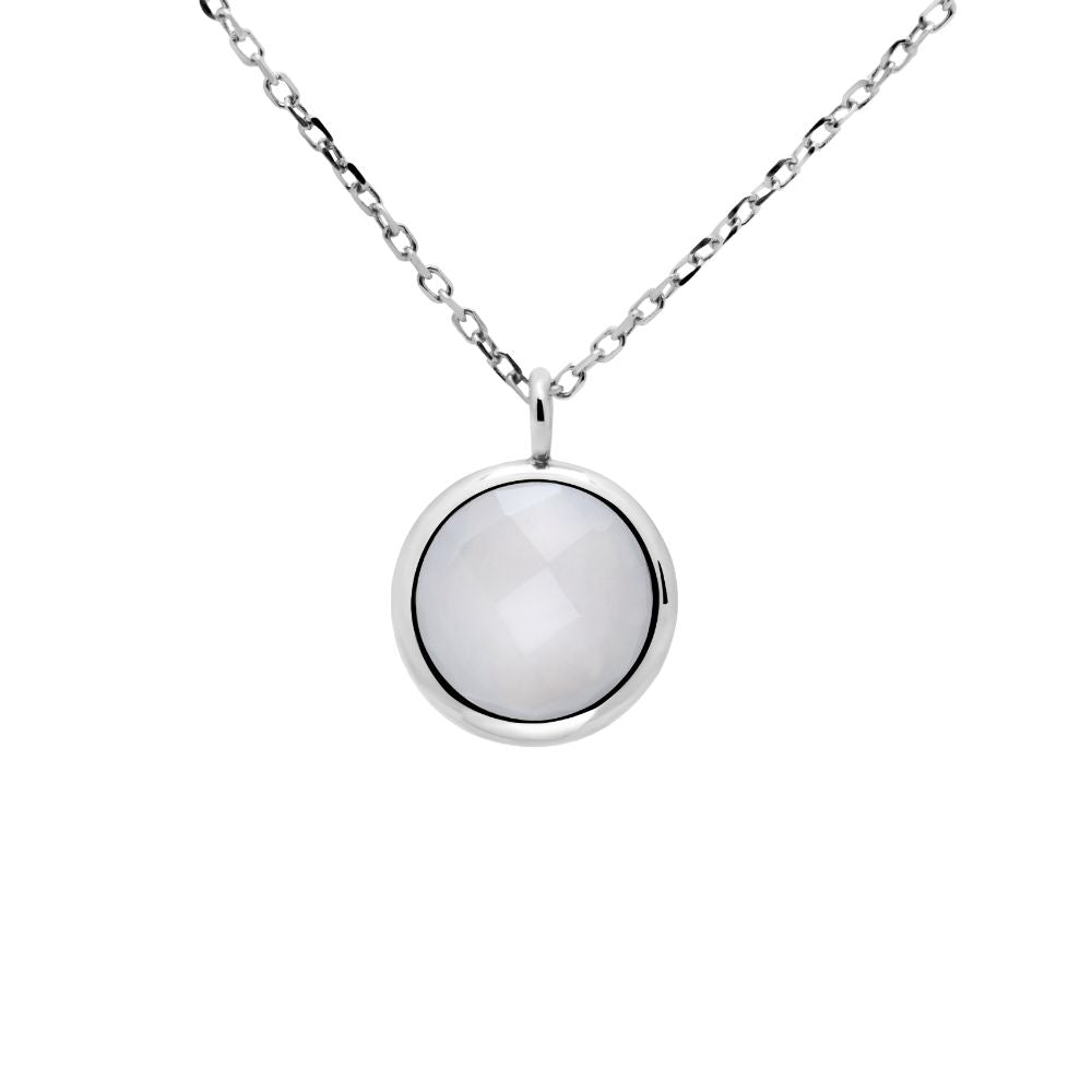 Chalcedony Necklace in 14K White Gold