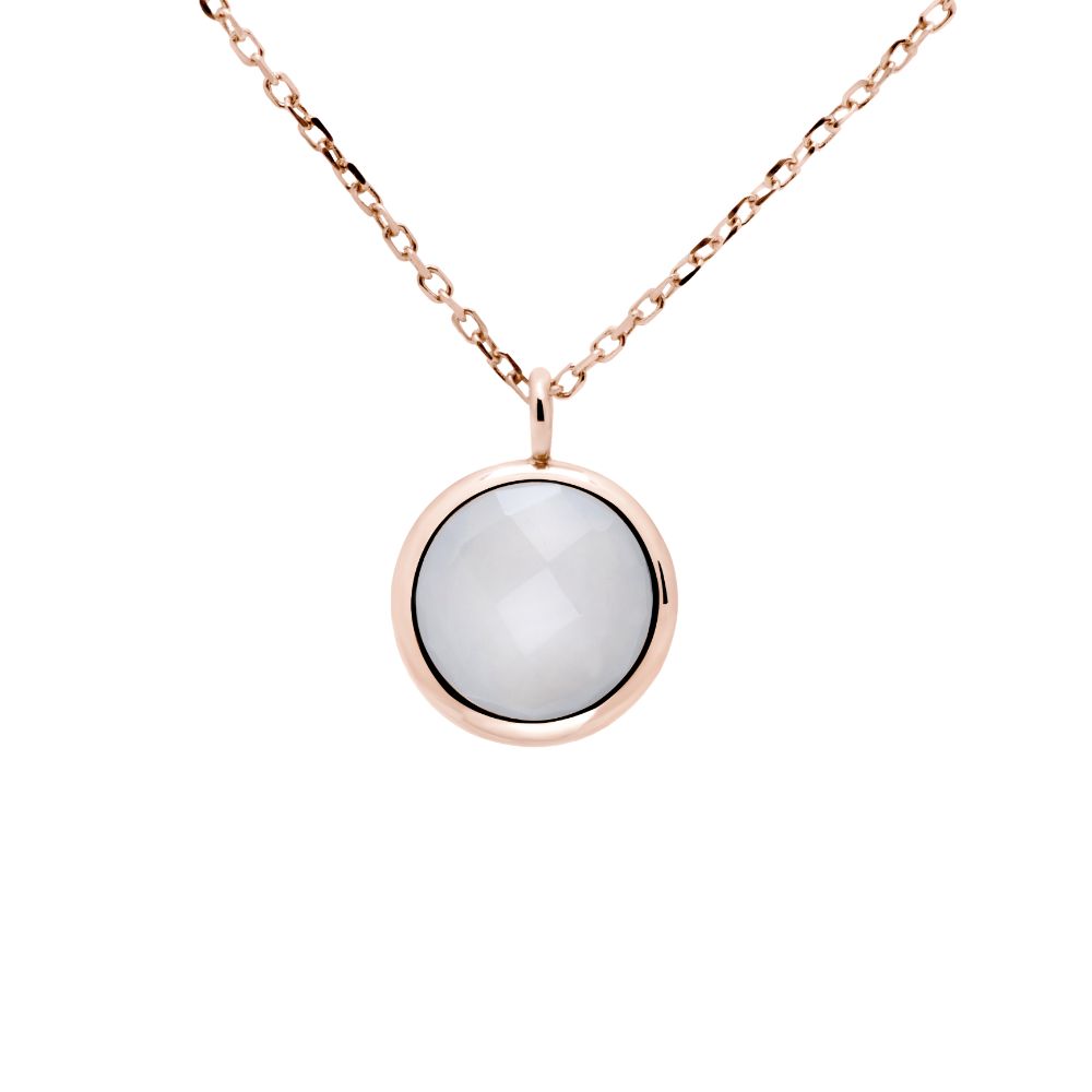Chalcedony Necklace in 14K Rose Gold