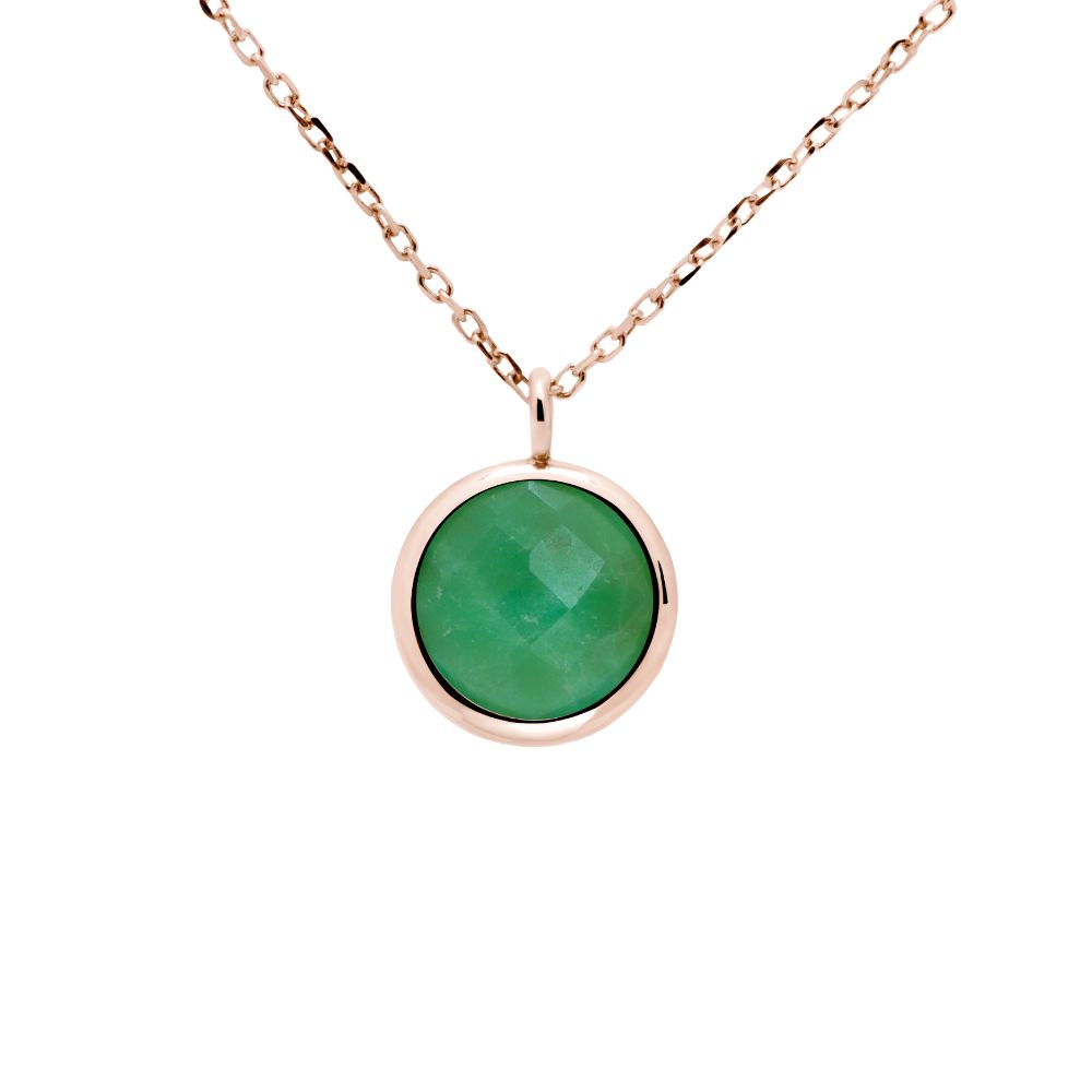 Chrysoprase Necklace in 14K Rose Gold