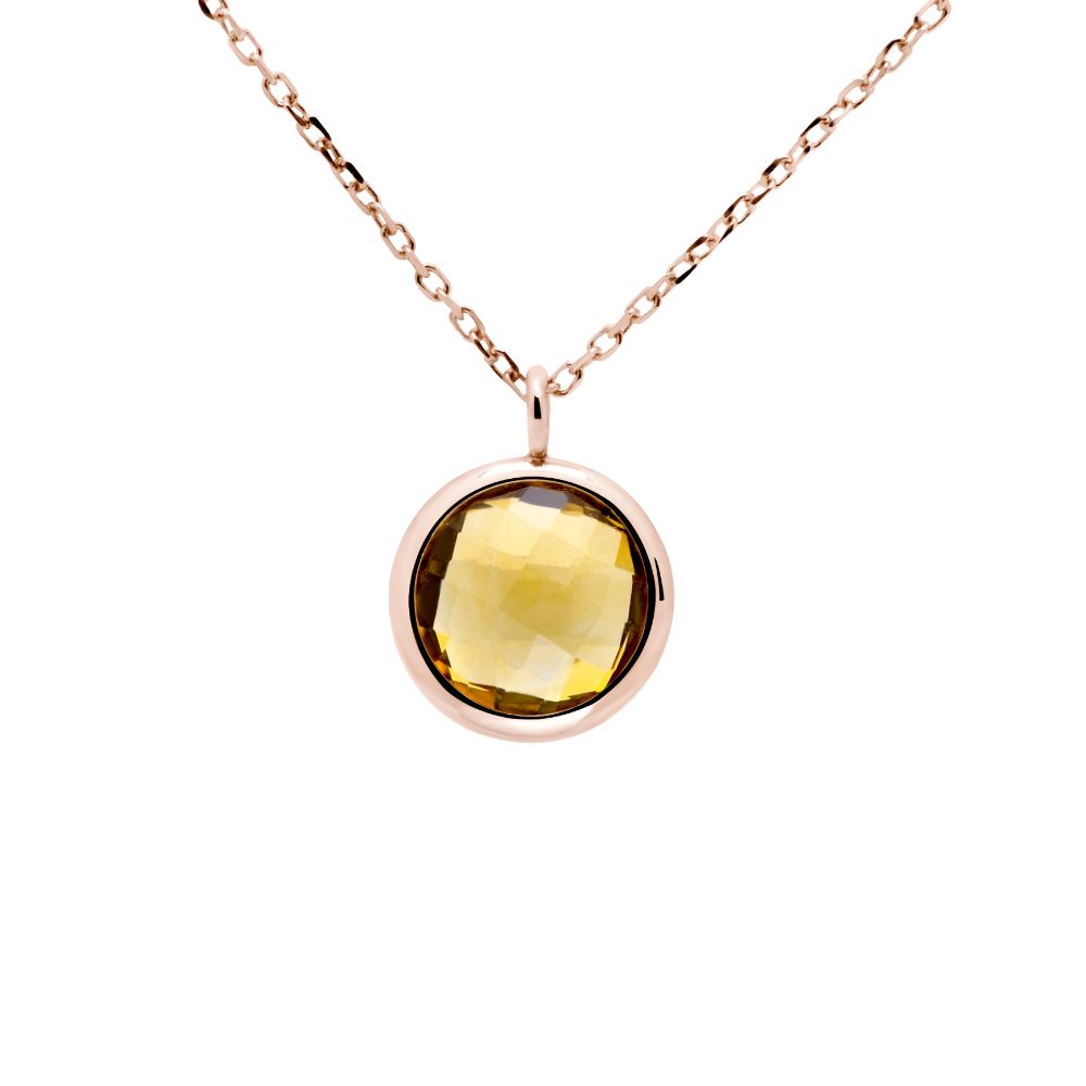 Citrine Necklace in 14K Rose Gold