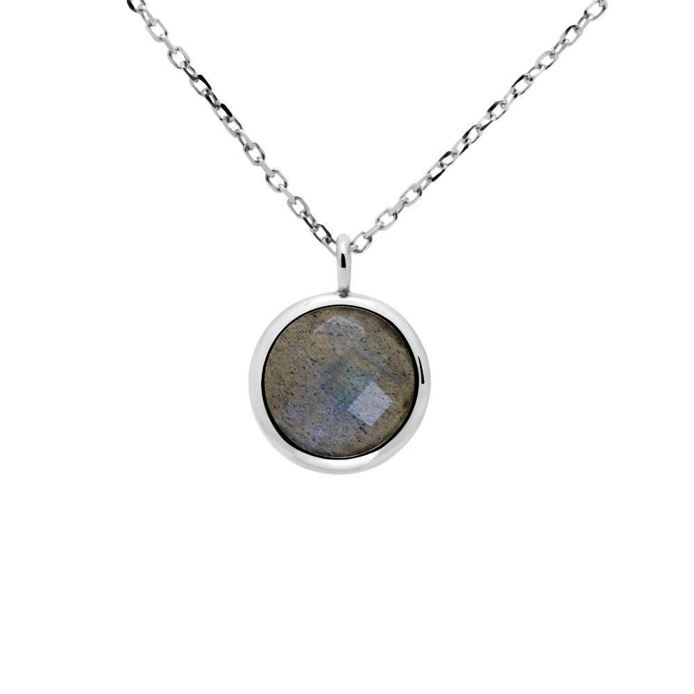 Labradorite Necklace in 14K White Gold