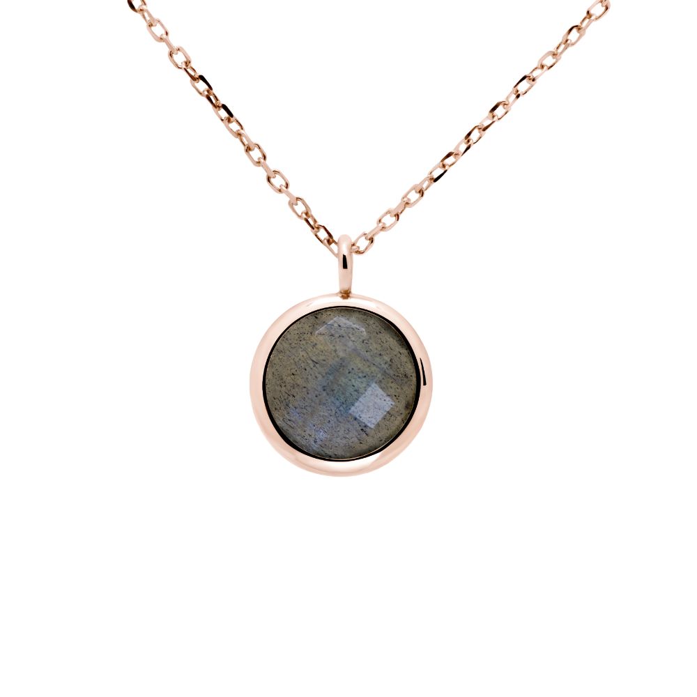 Labradorite Necklace in 14K Rose Gold