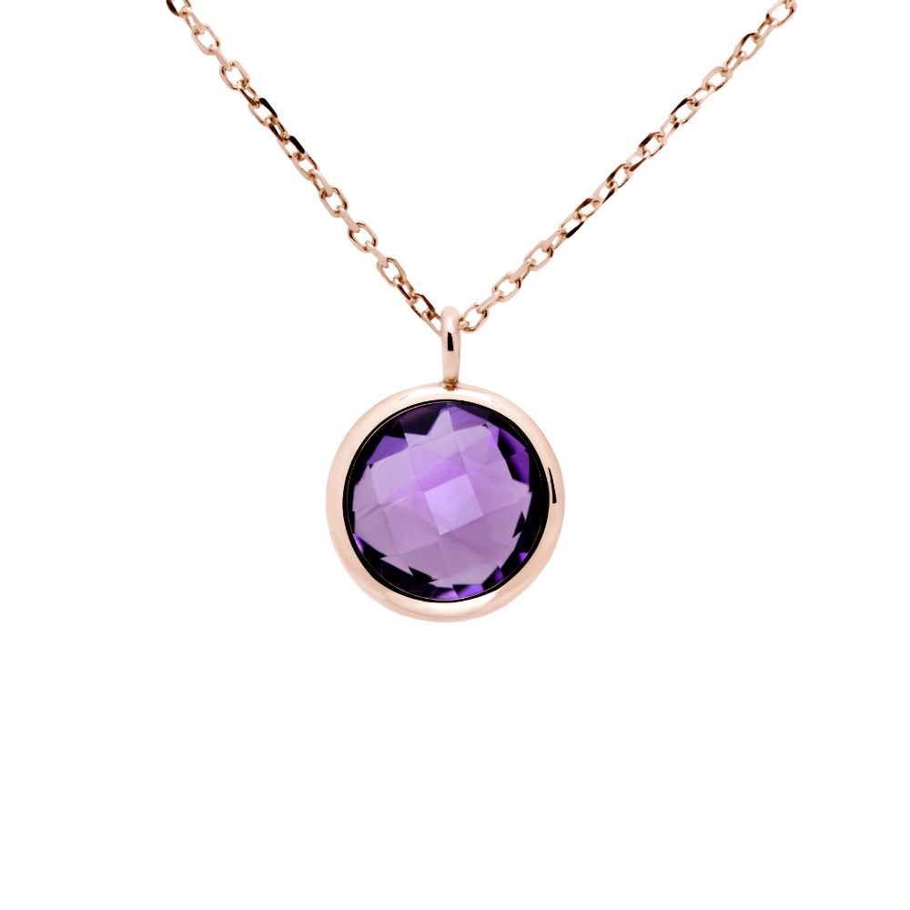 Amethyst Necklace in 14K Rose Gold