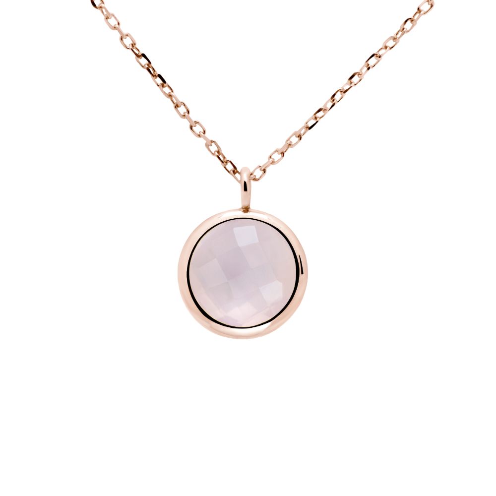 Rose Quartz Necklace in 14K Rose Gold