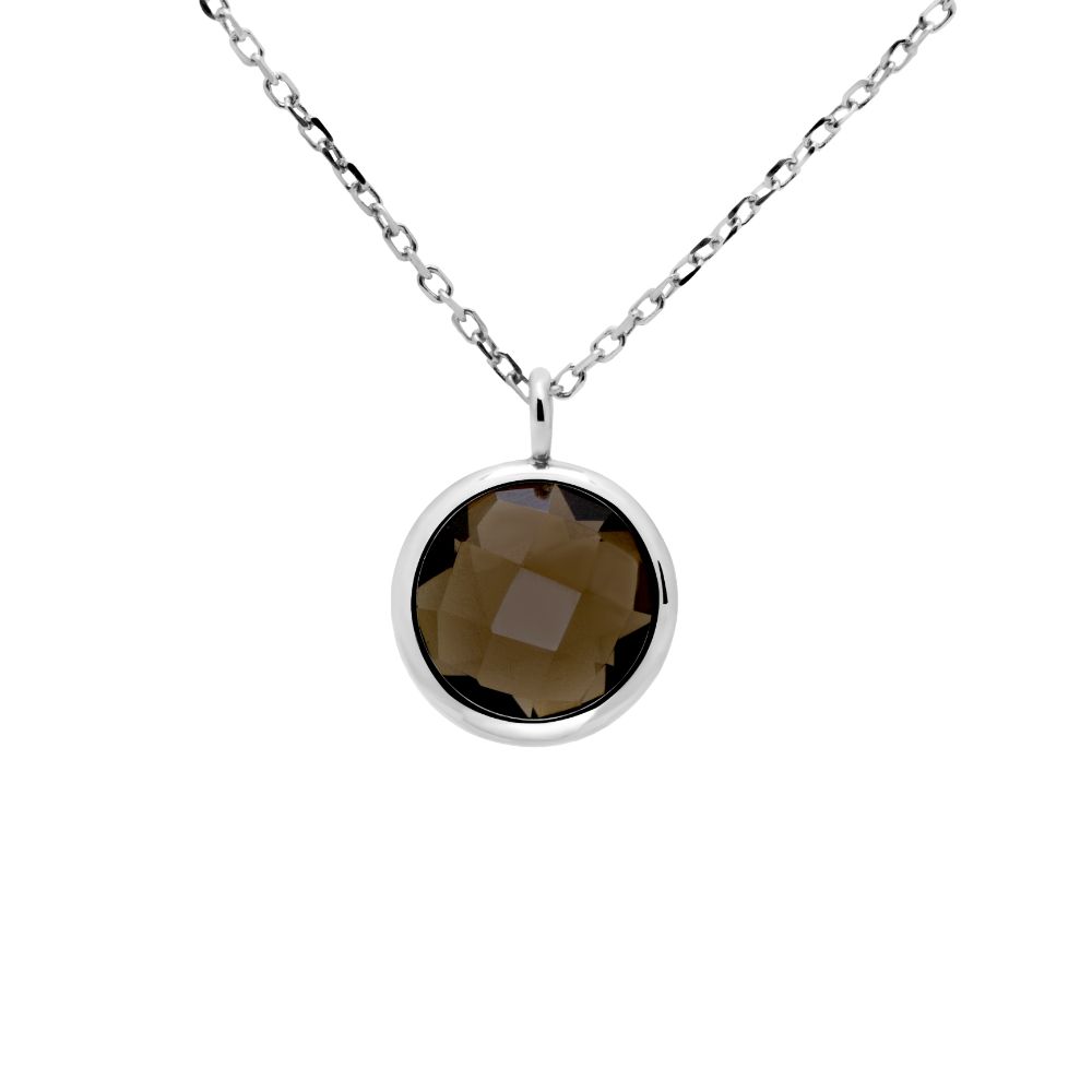 Smoky Quartz Necklace in 14K Gold