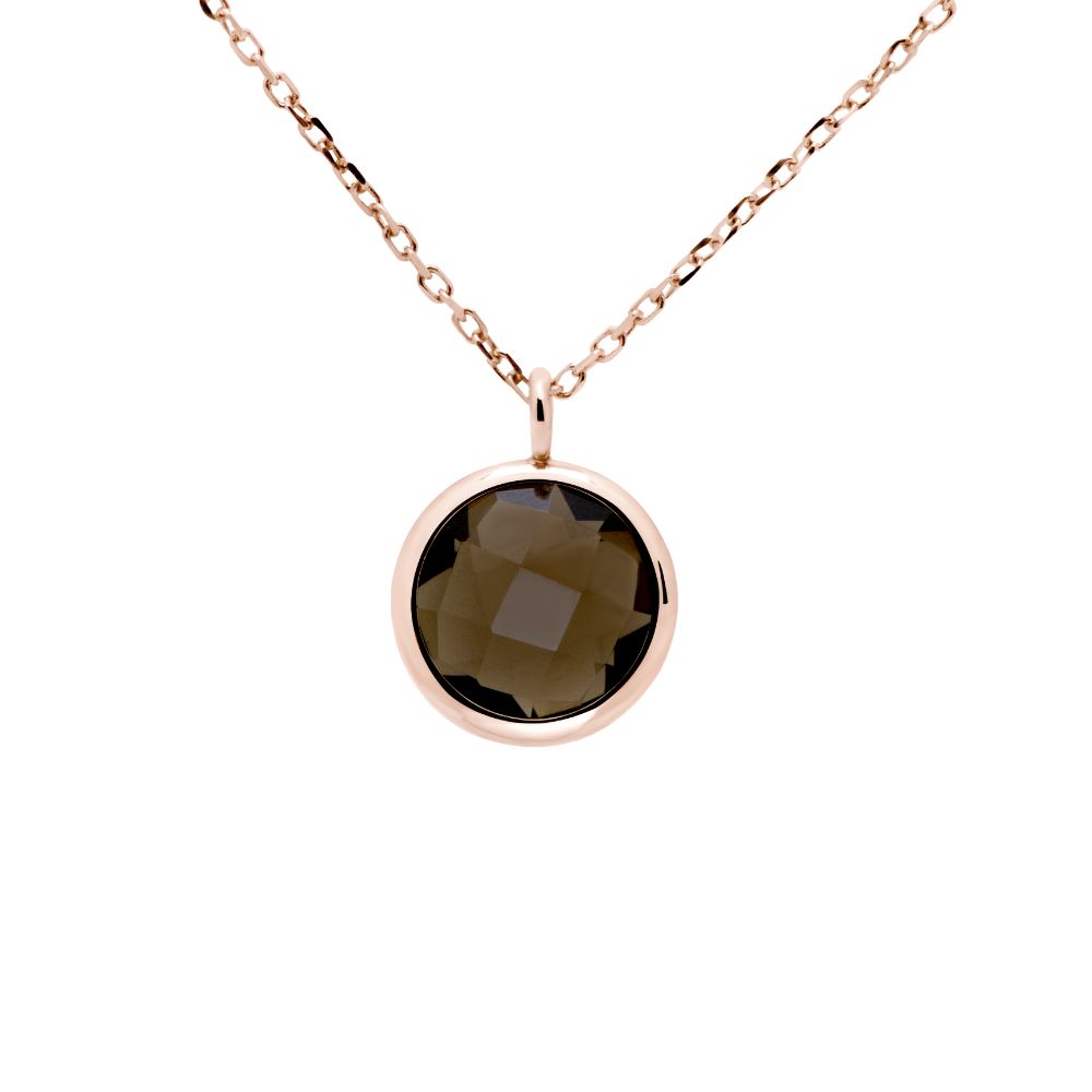 Smoky Quartz Necklace in 14K Gold