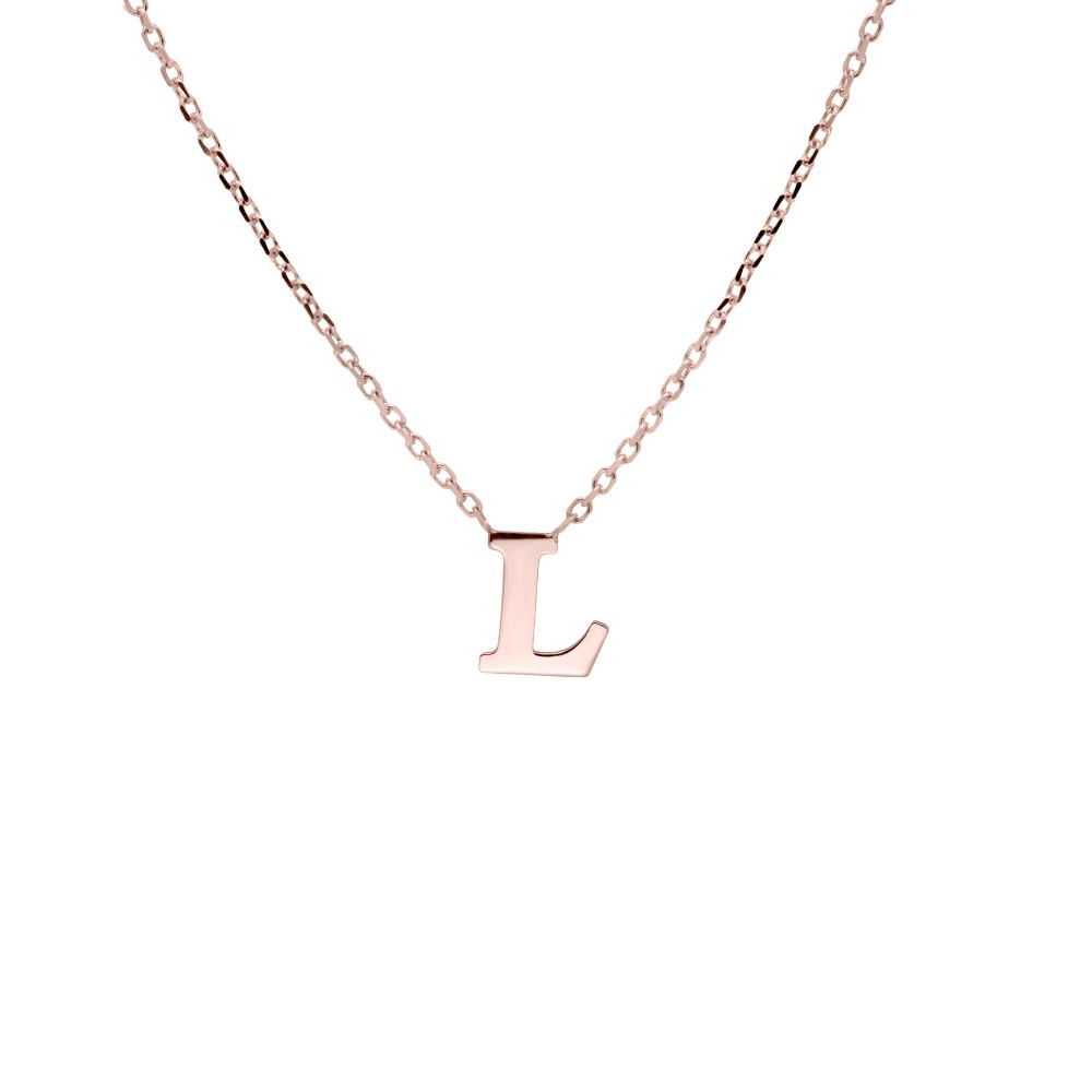 Initial Letter Necklace 14K Gold