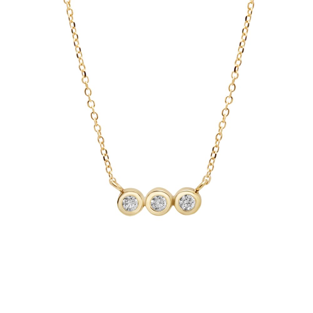 Diamond Bar Necklace 14K Gold for Women by Kyklos