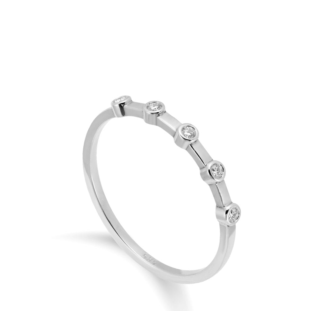 5 Diamond Ring 14K Gold