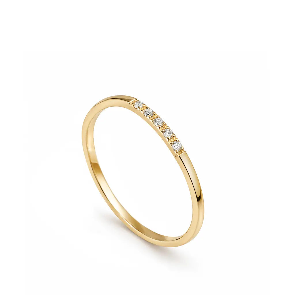 Dainty Diamond Wedding Band 14K Gold