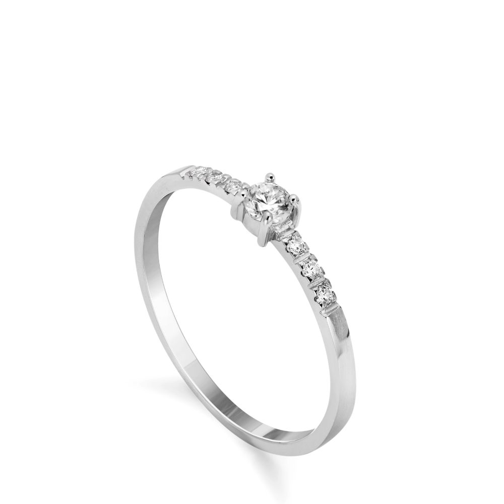 Engagement Diamond Ring 14K White Gold