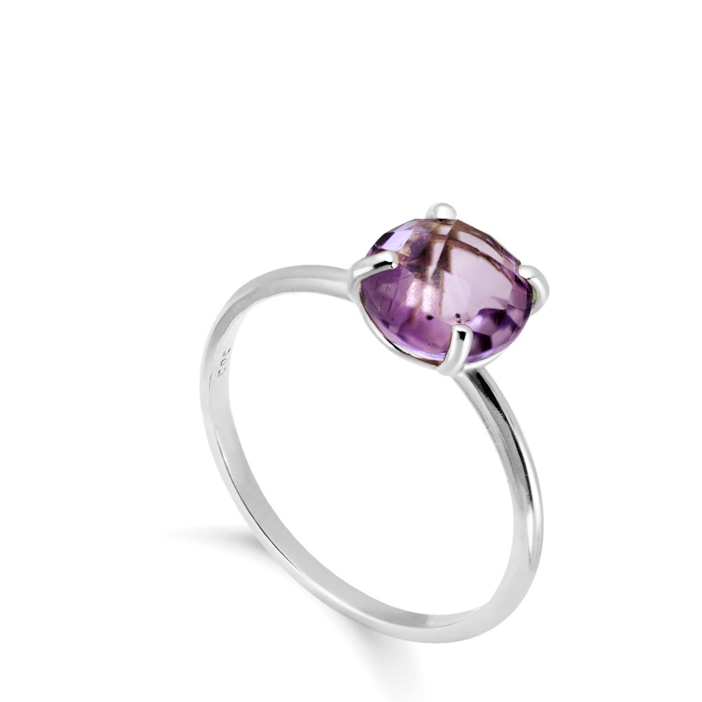 Amethyst Ring in 14K Gold 8mm