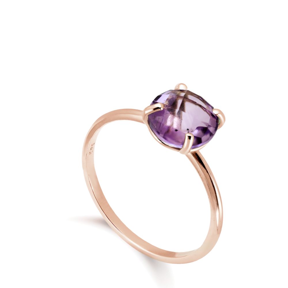 Amethyst Ring in 14K Gold 8mm