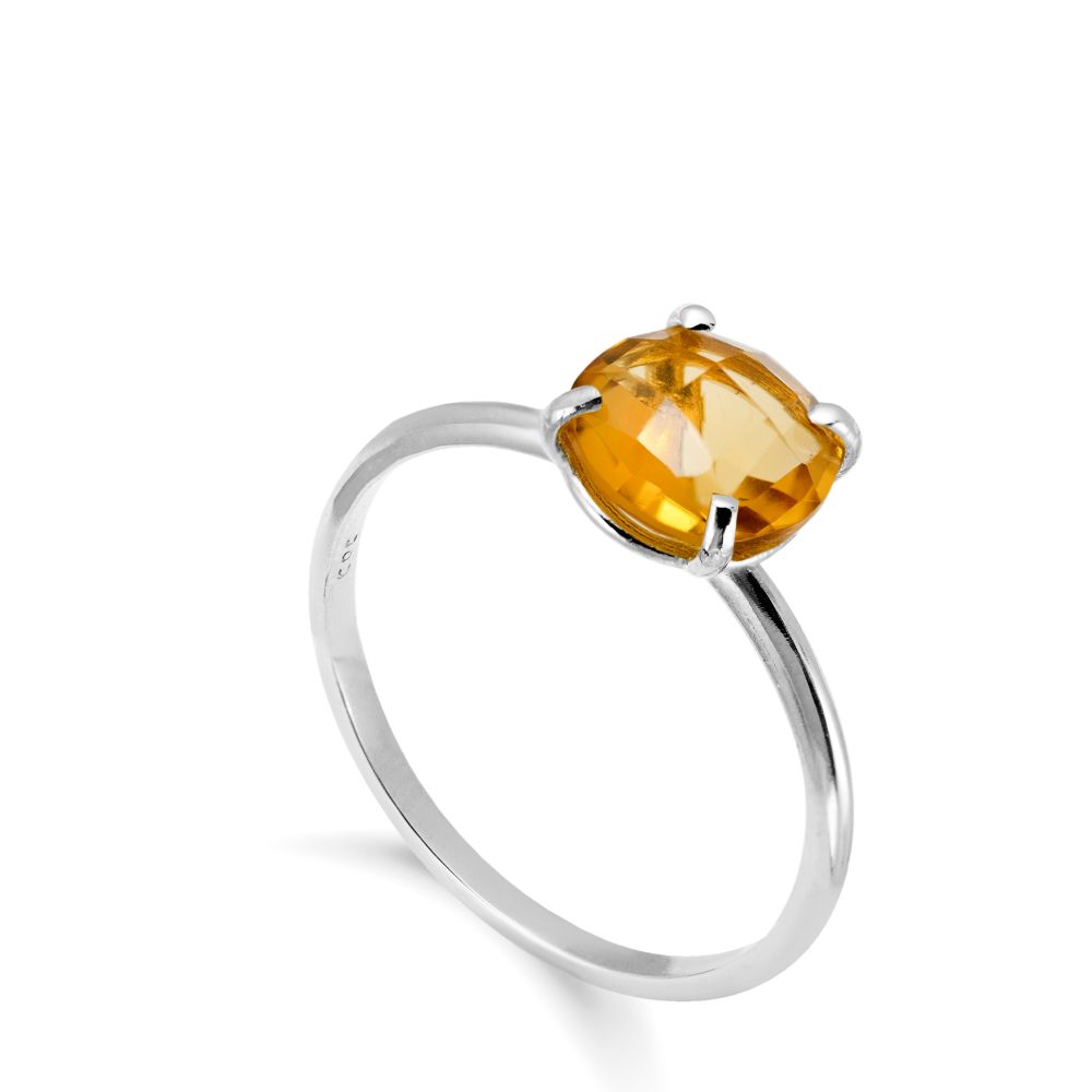 Citrine Ring in 14K Gold 8mm