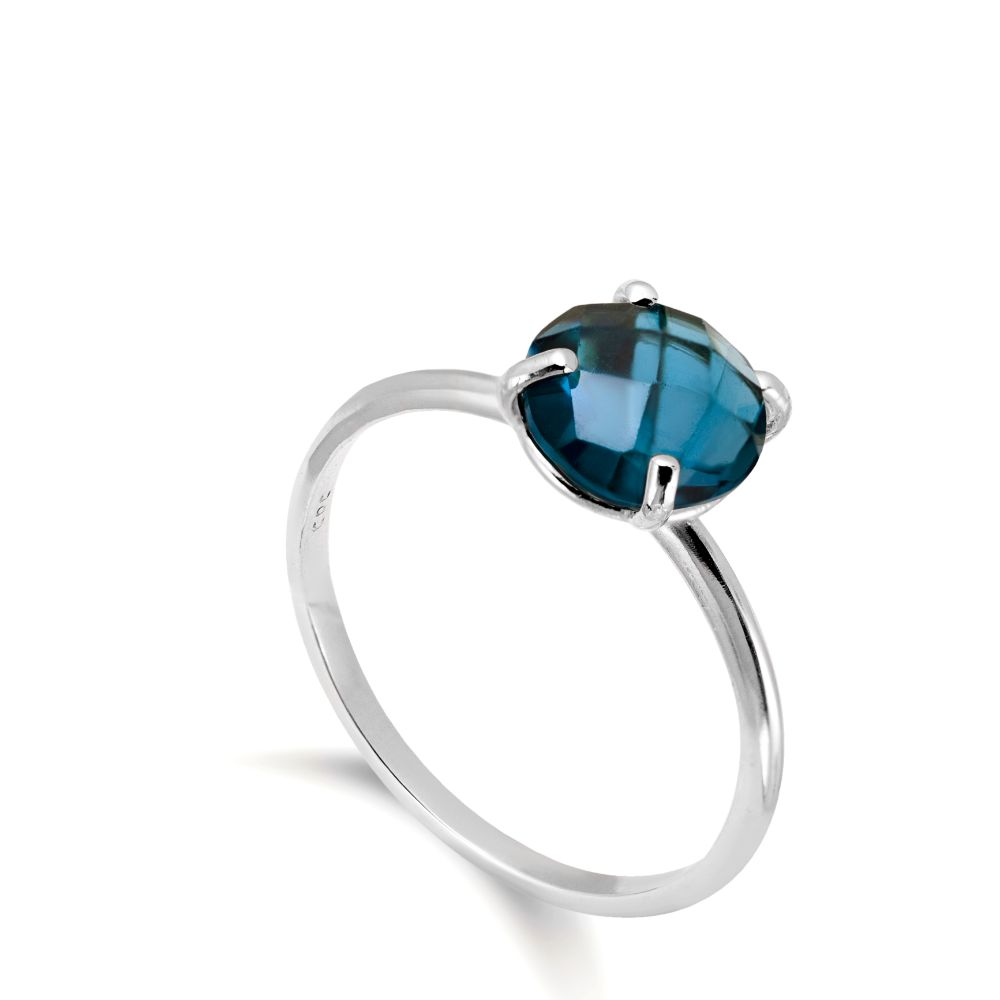 London Topaz Ring in 14K Gold 8mm