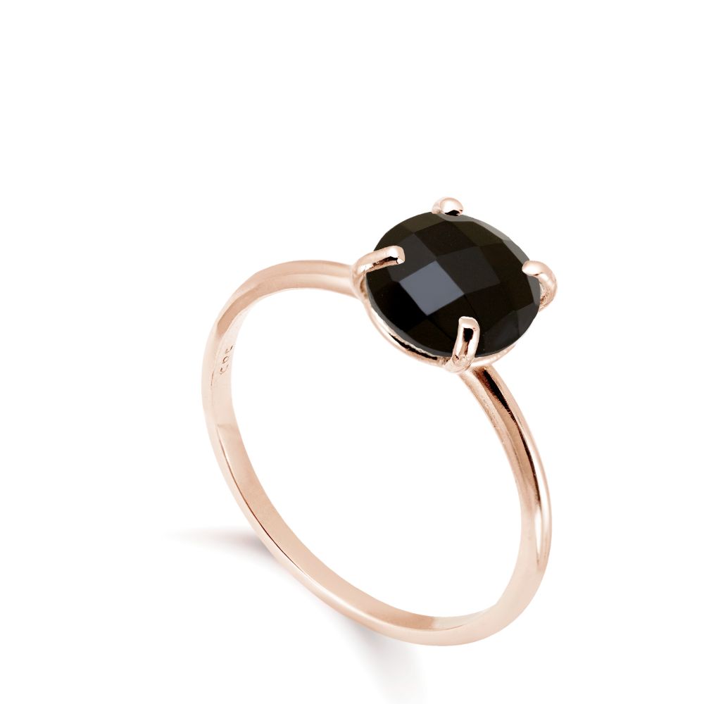 Black Onyx Ring in 14K Gold 8mm