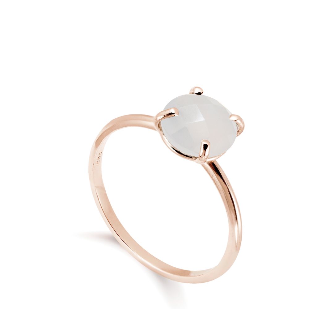 Chalcedony Ring in 14K Gold 8mm