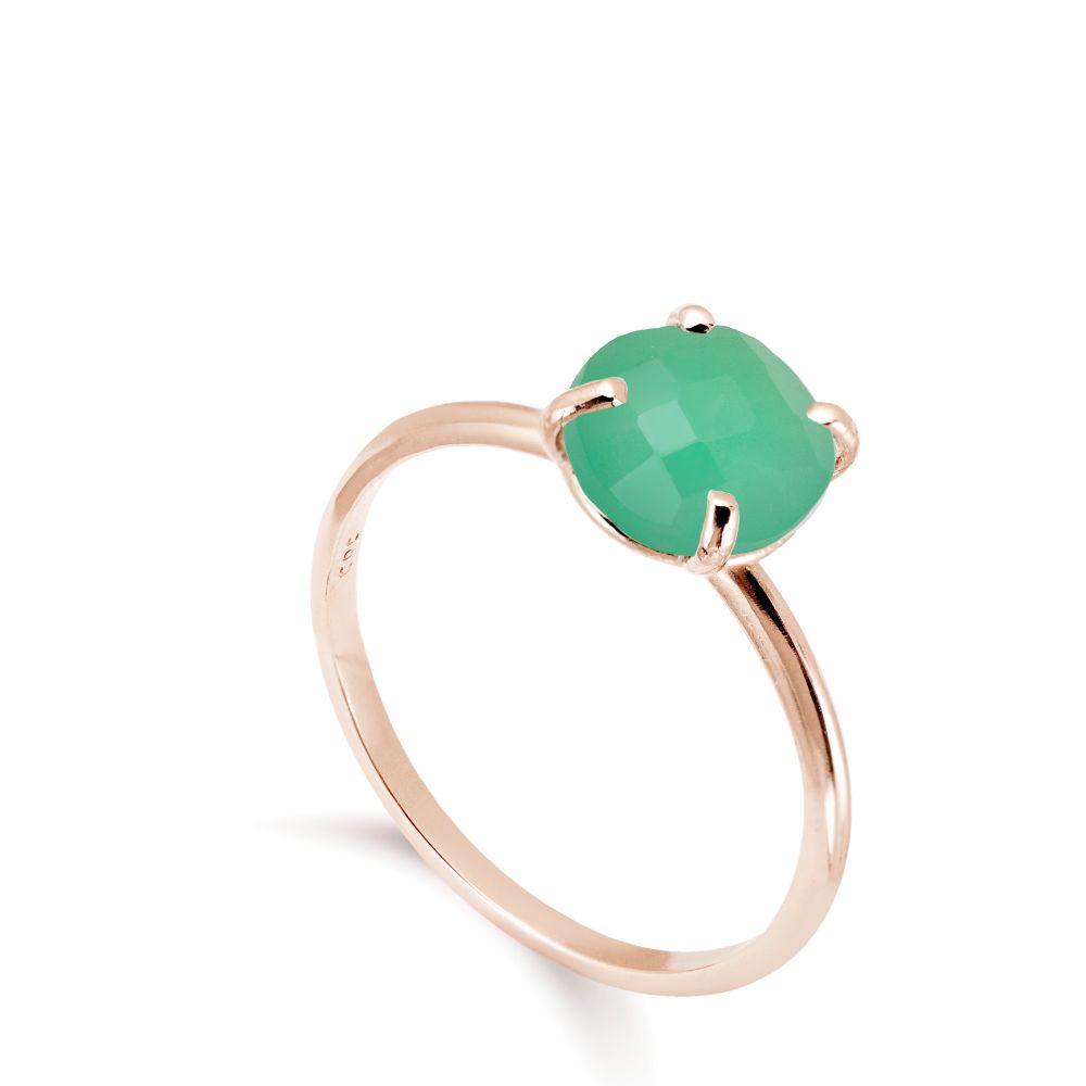 Chrysoprase Ring in 14K Gold 8mm