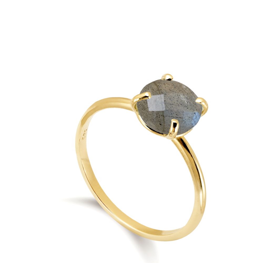 Labradorite Ring in 14K Gold 8mm