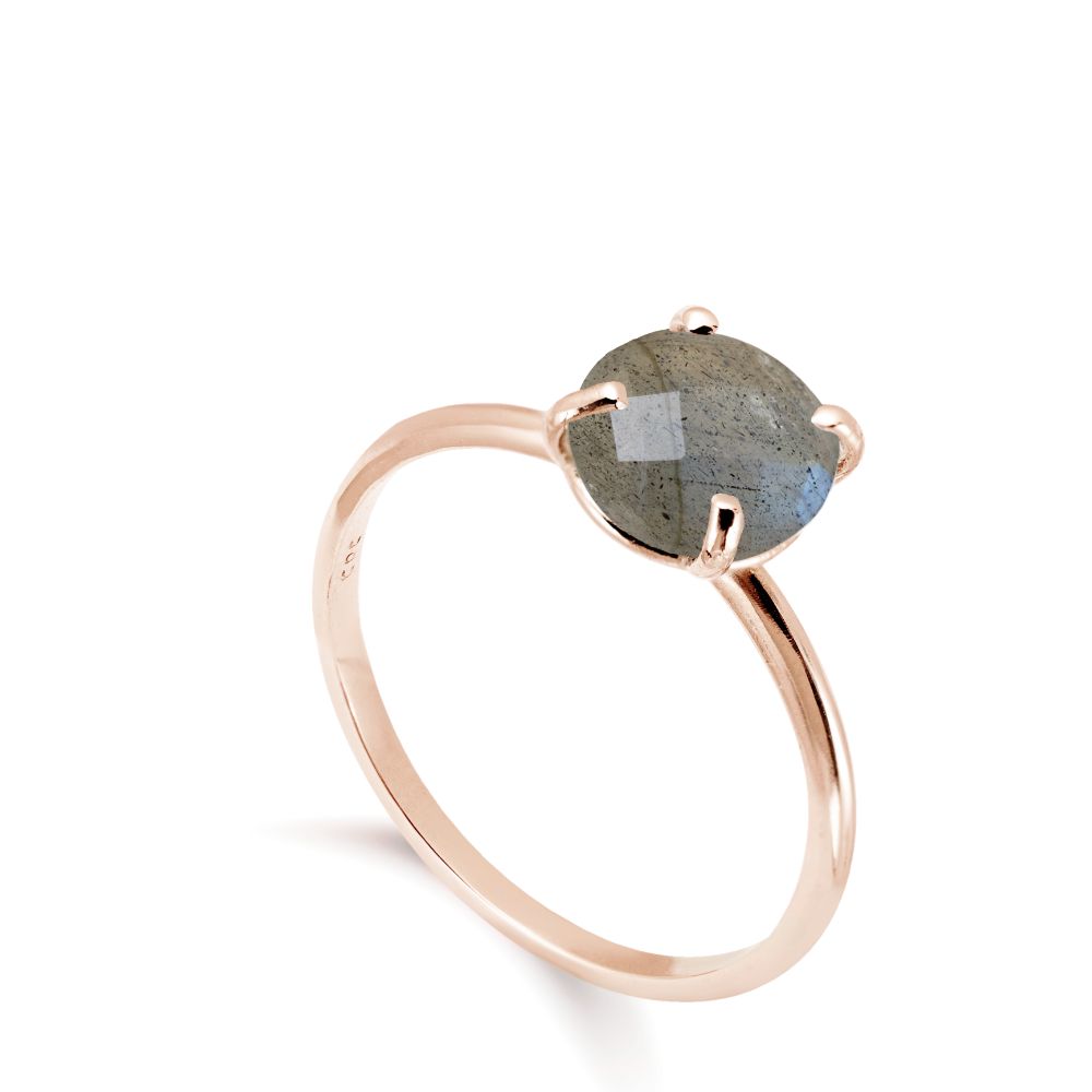Labradorite Ring in 14K Gold 8mm