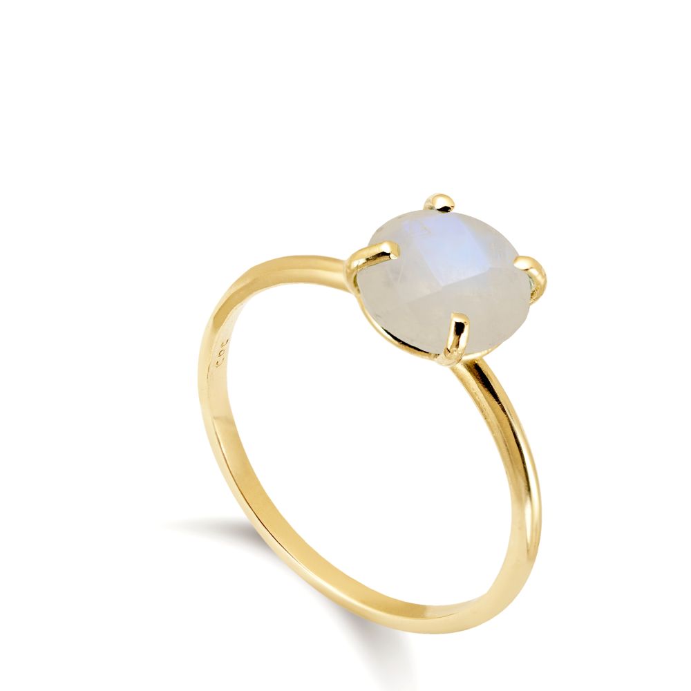 Moonstone Ring in 14K Gold 8mm