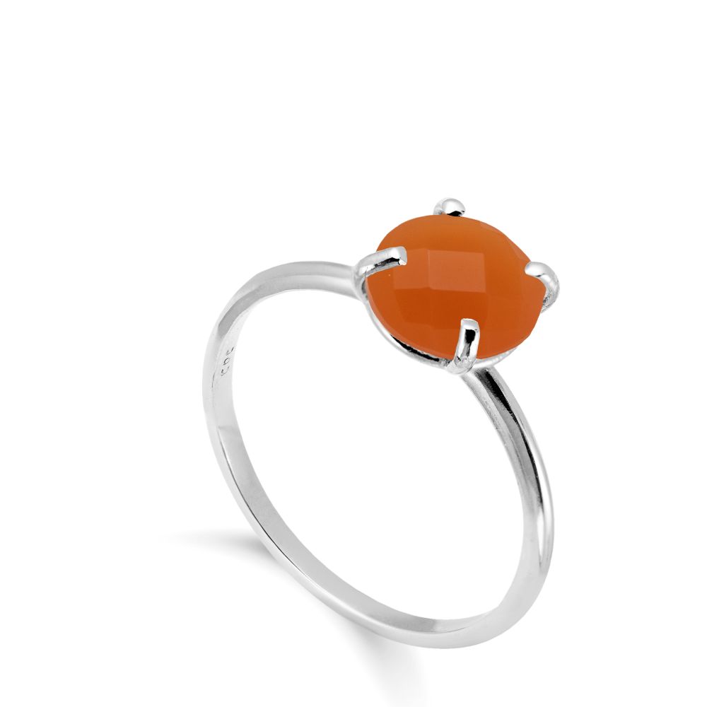Orange Moonstone Ring in 14K Gold 8mm