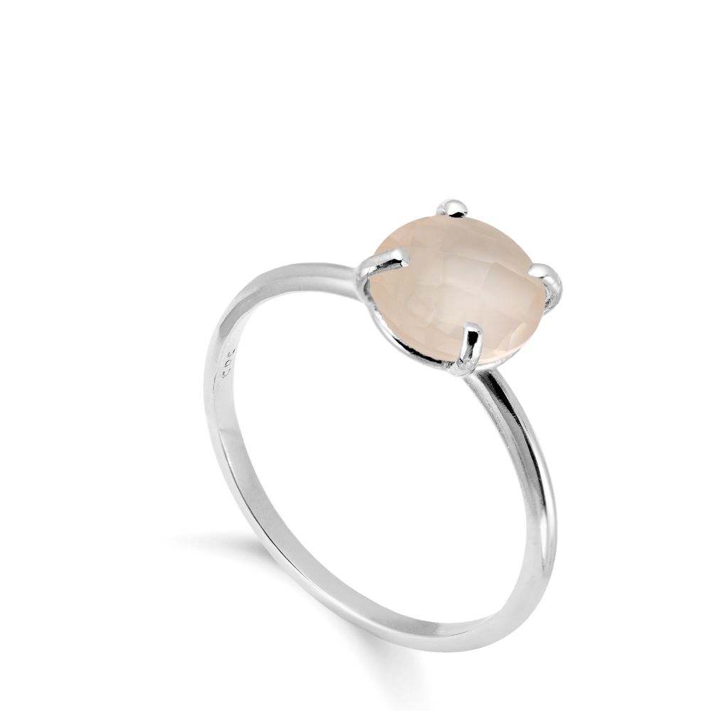 Rose Quartz Ring in 14K Gold 8mm