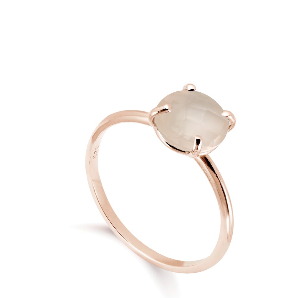Rose Quartz Ring in 14K Gold 8mm