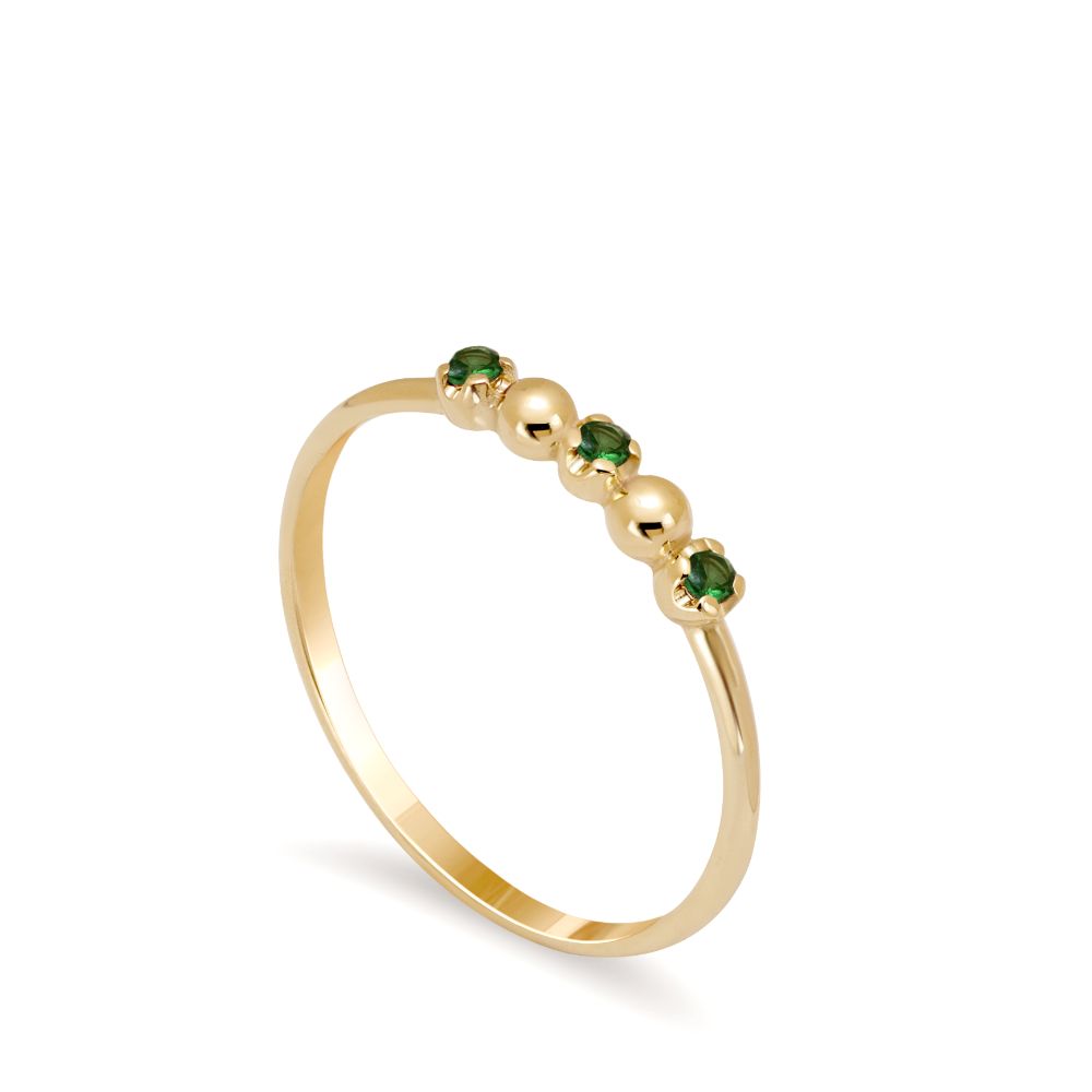 Green Tsavorite Ring 14K Gold for Women