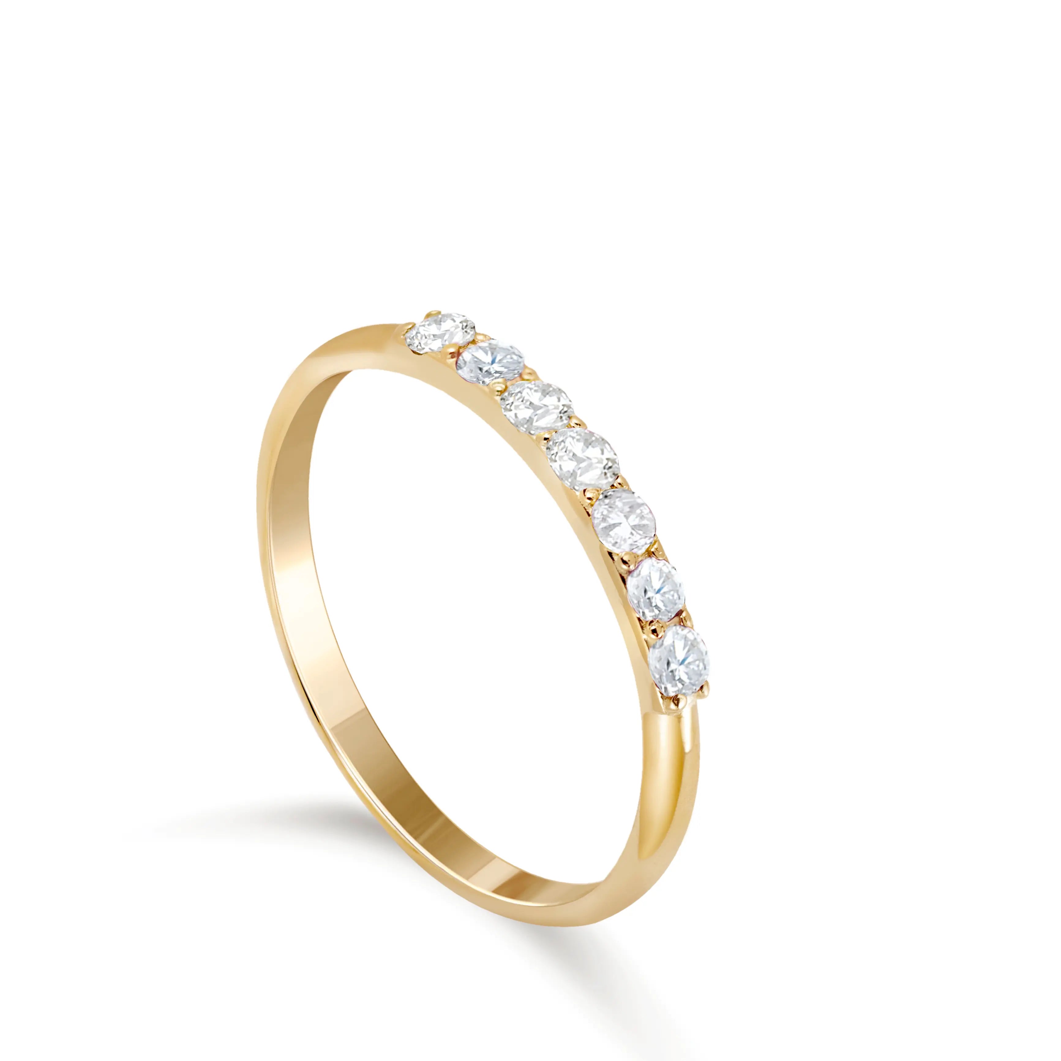 Half Eternity Ring Diamonds 14K Gold