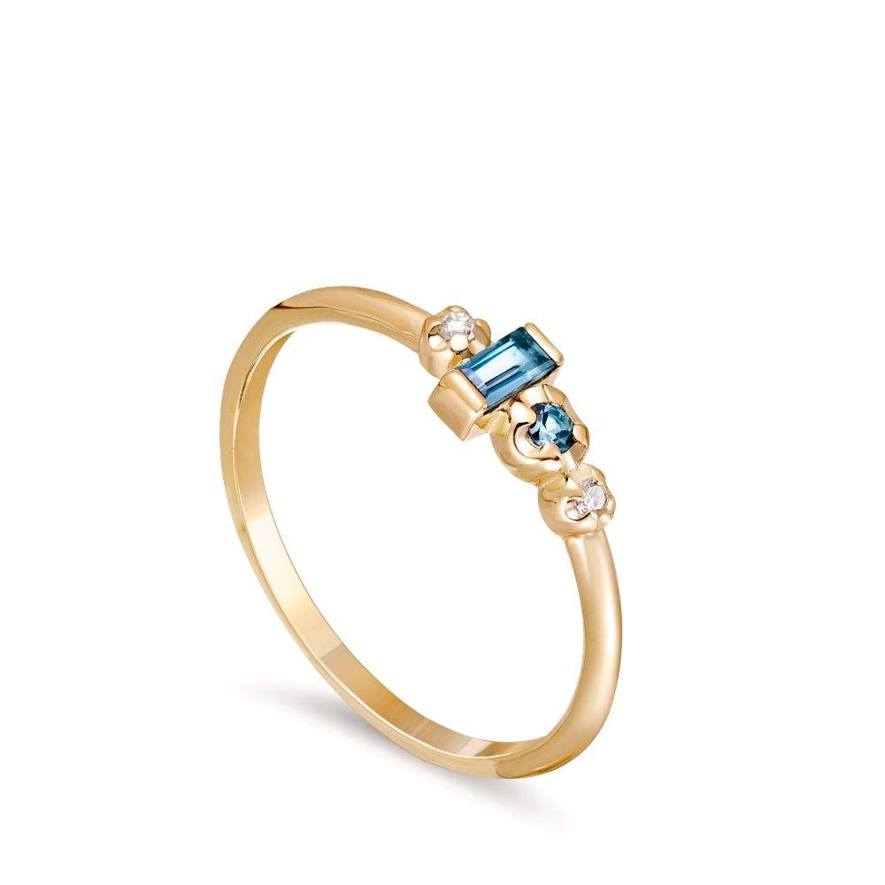 Δαχτυλίδι London Blue Topaz Διαμάντια