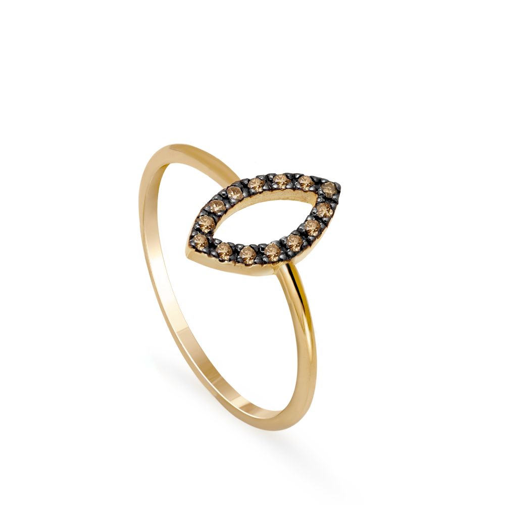 Marquise Black Diamond Ring 14K Gold