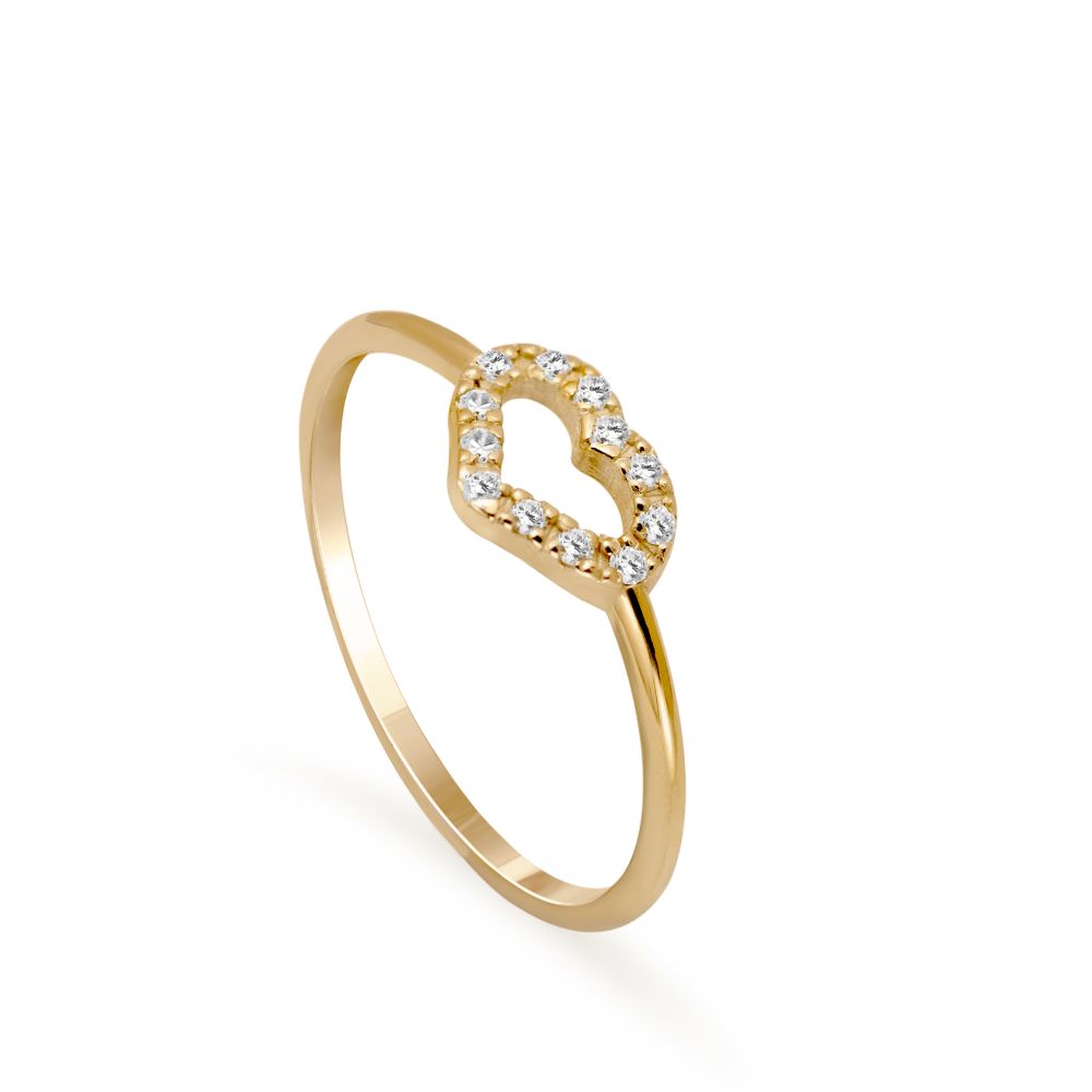 Δαχτυλίδι Καρδιά Διαμάντια Χρυσό Κ14