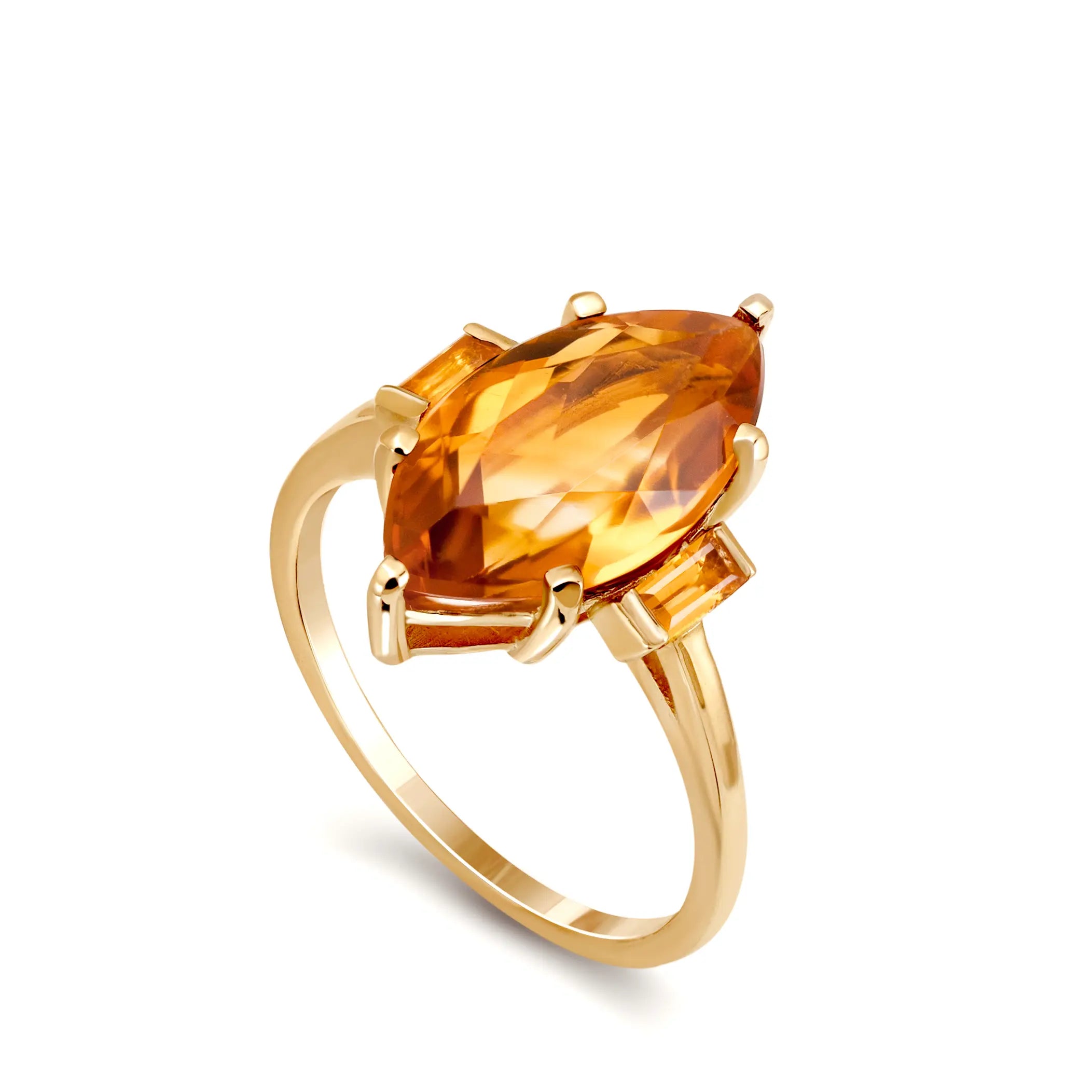 Citrine Engagement Ring 14K Gold