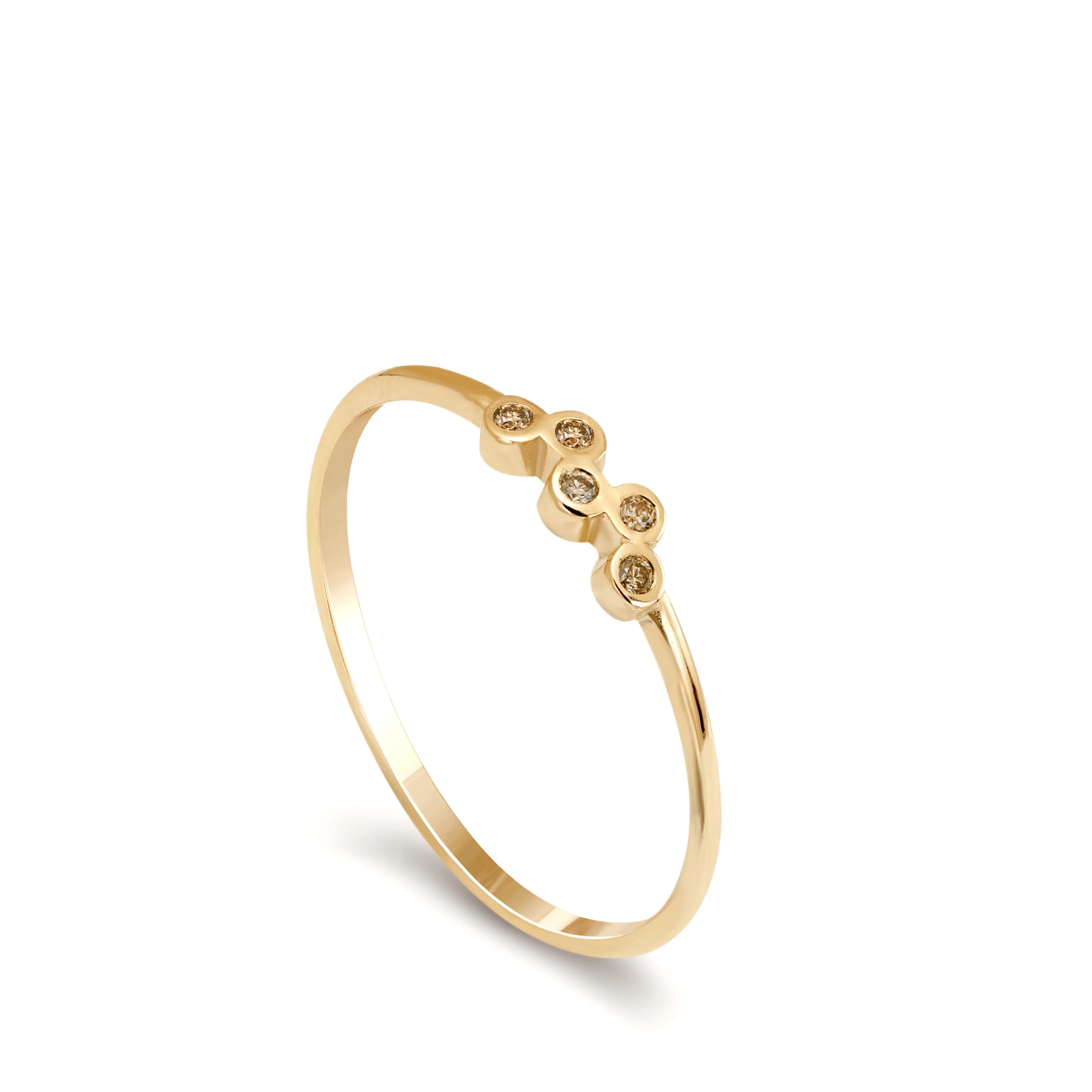 14K Gold Brown Diamonds Ring