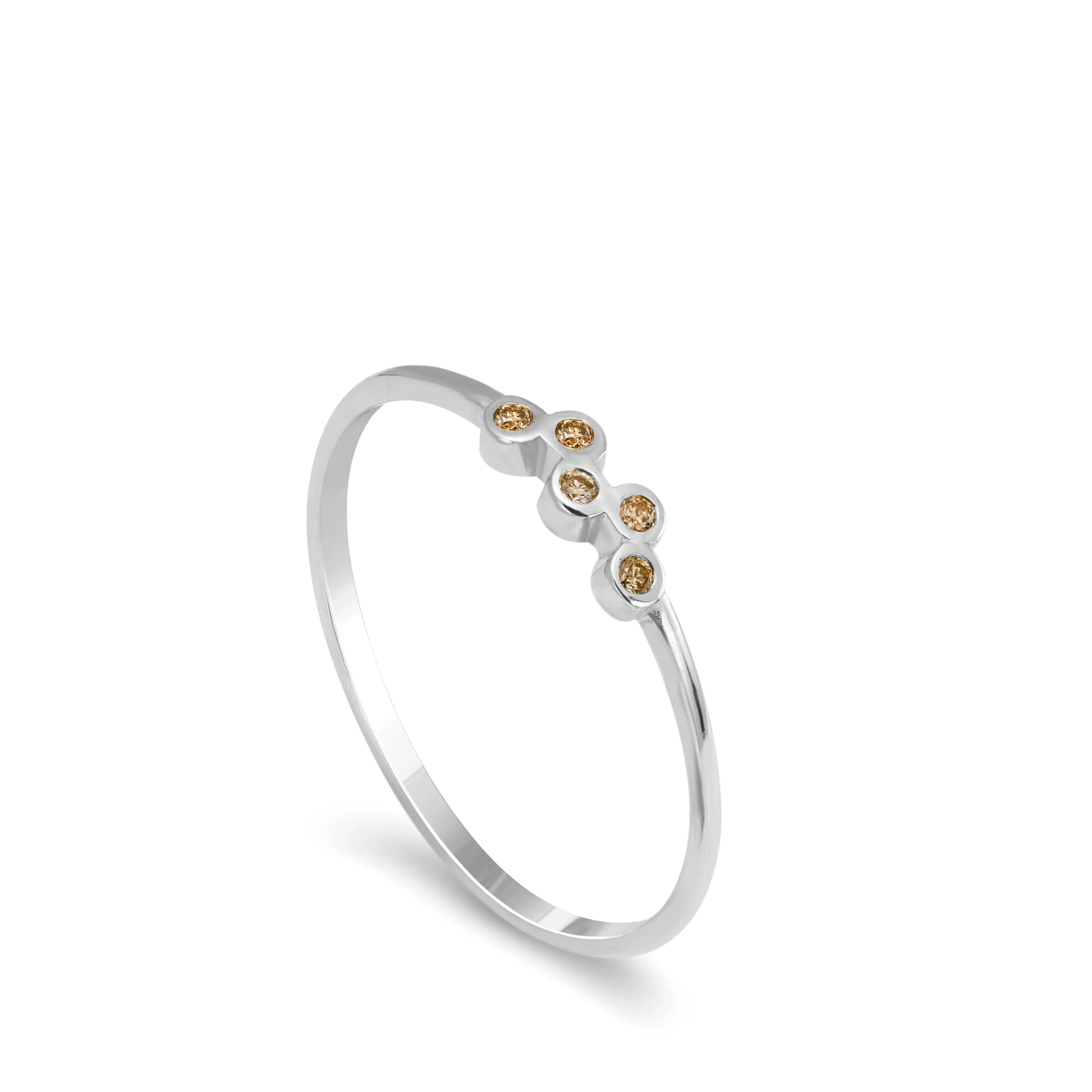 14K Gold Brown Diamonds Ring