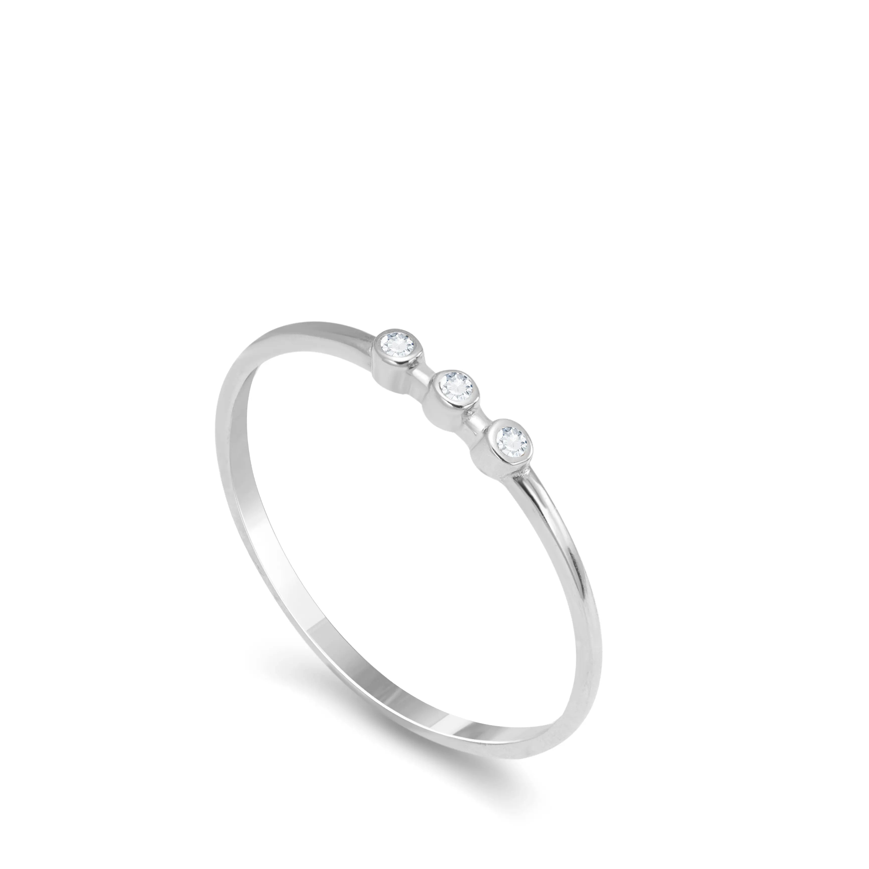 3 Diamonds Ring 14K Gold
