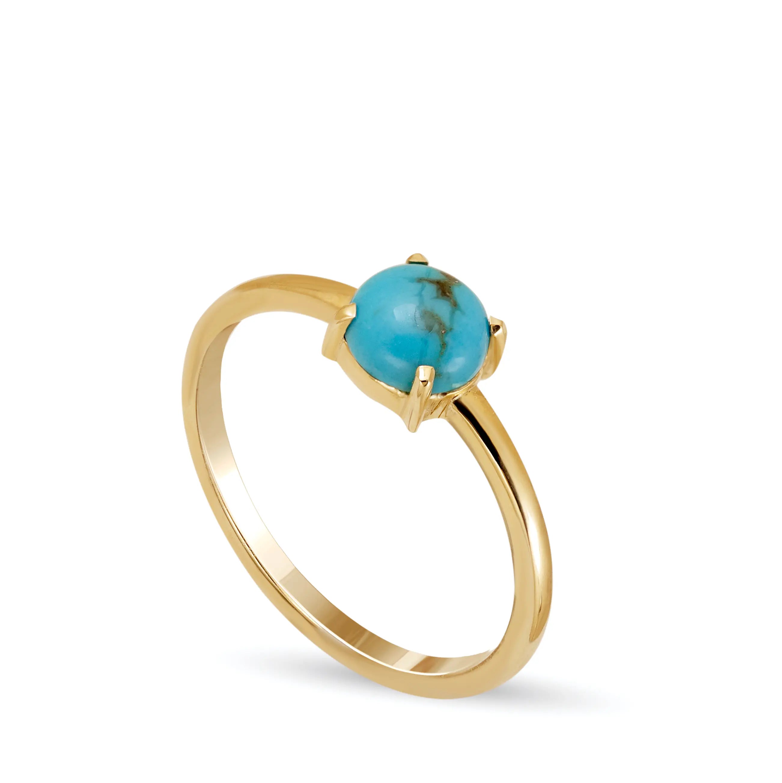 Genuine Turquoise Ring 14K Gold