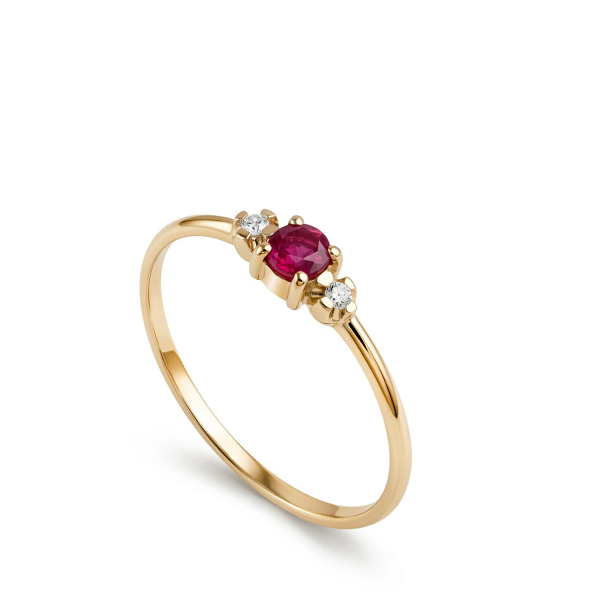 Ruby Diamond Stacking Ring 14K Gold