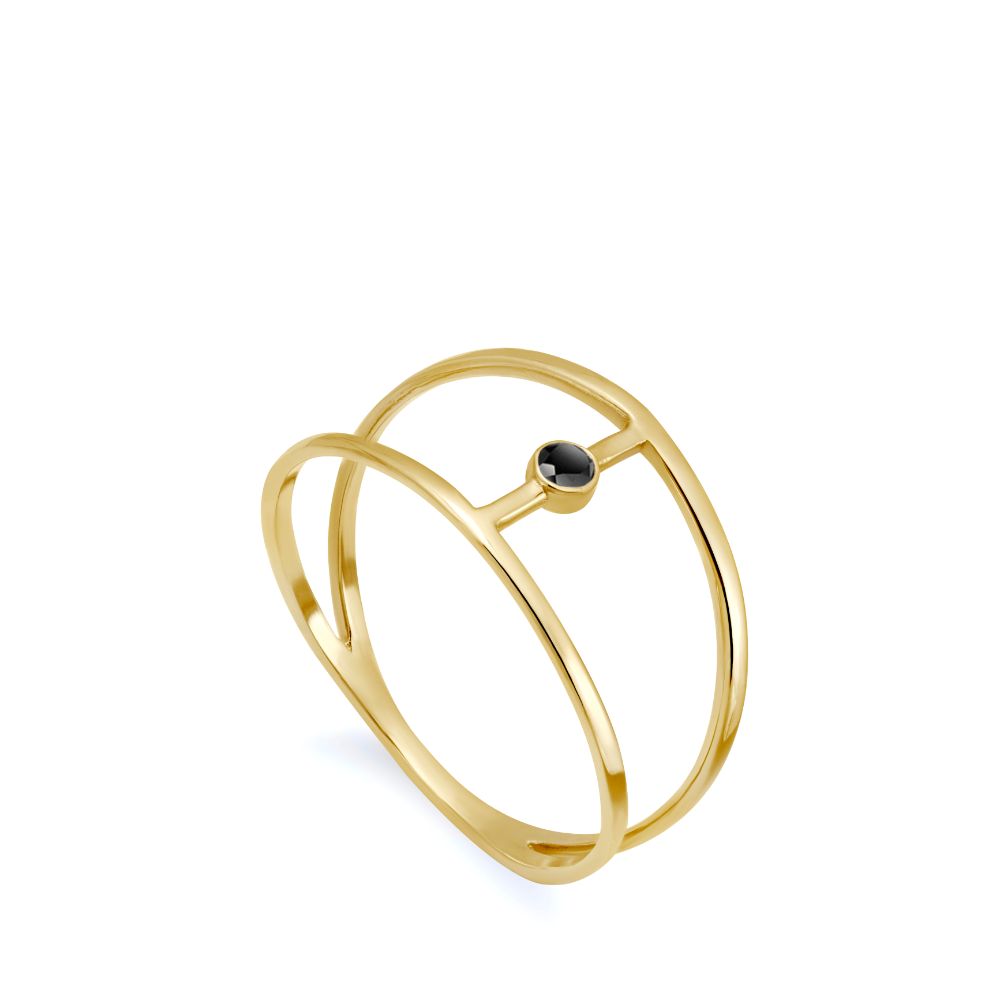 Black Diamond Ring 14K Gold