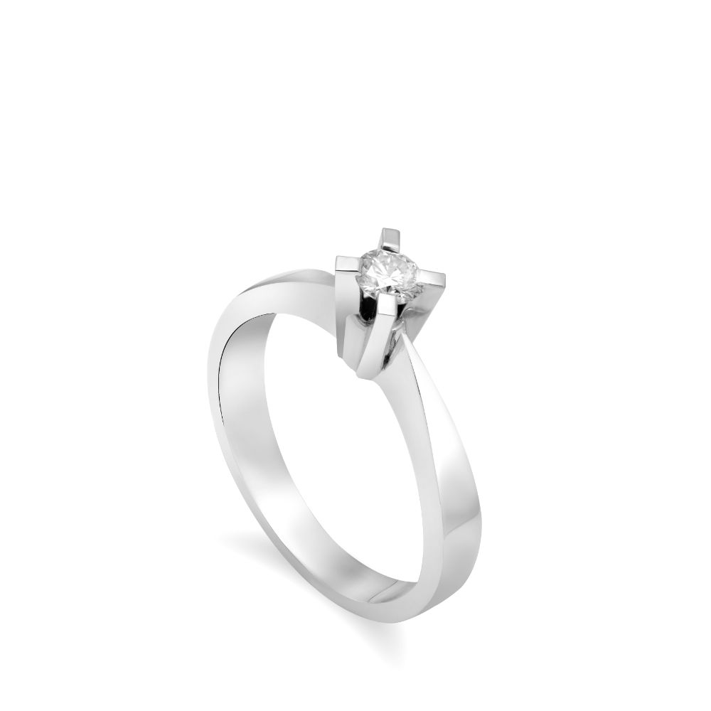 18K White Gold Diamond Ring 0.19ct