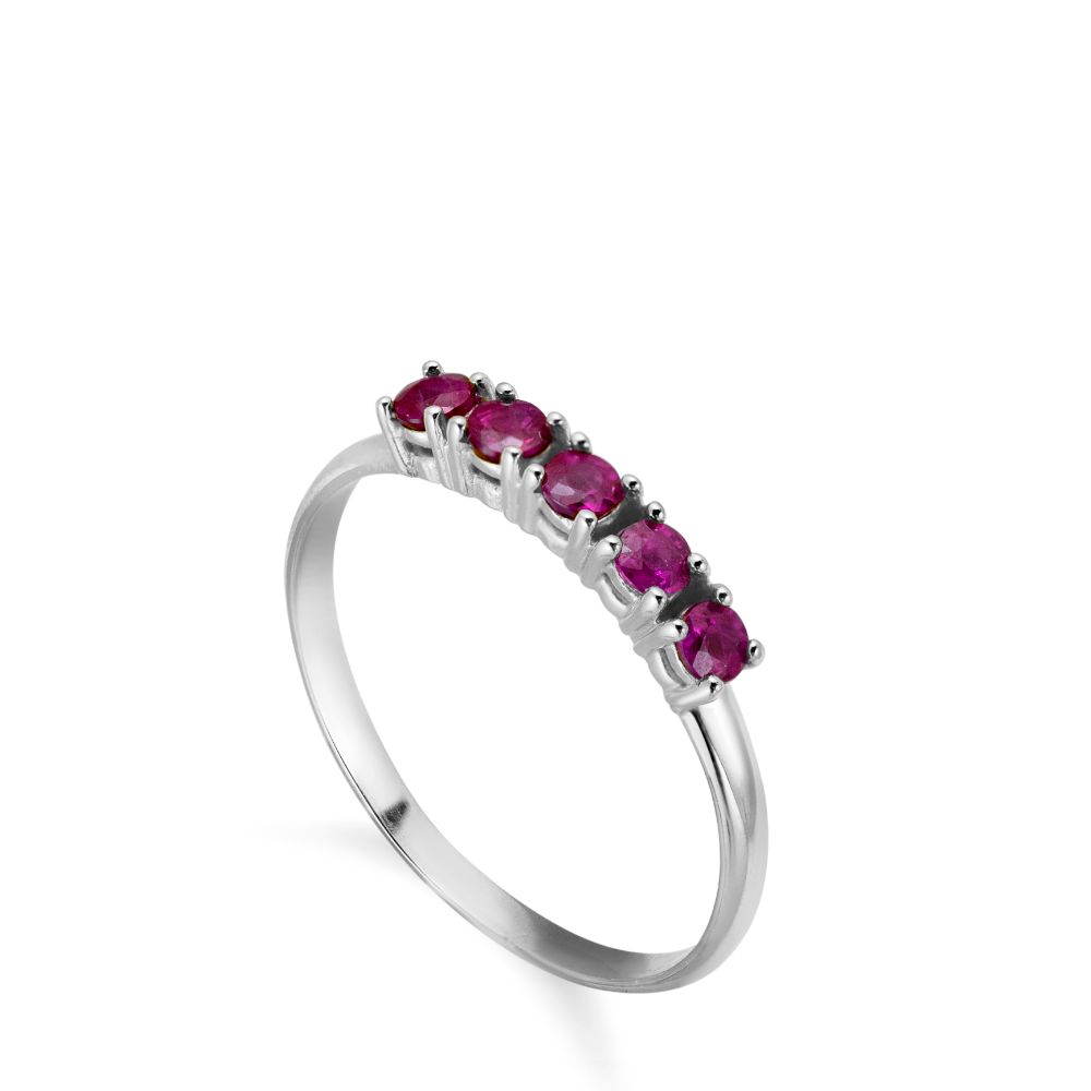 Half Eternity Ruby Ring 14K Gold