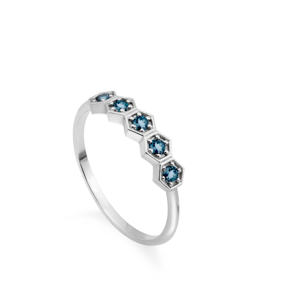 Blue Topaz Ring 14K Gold for Women by Kyklos