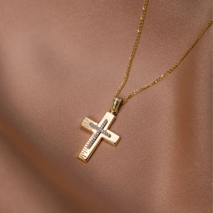 14K Gold Cross Necklace