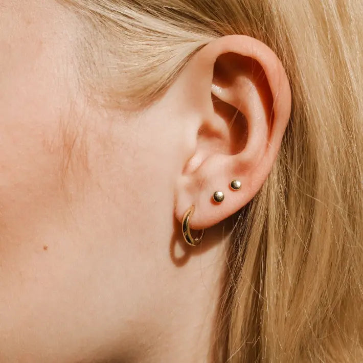 Mini Hoop Earrings 14K Gold 10mm