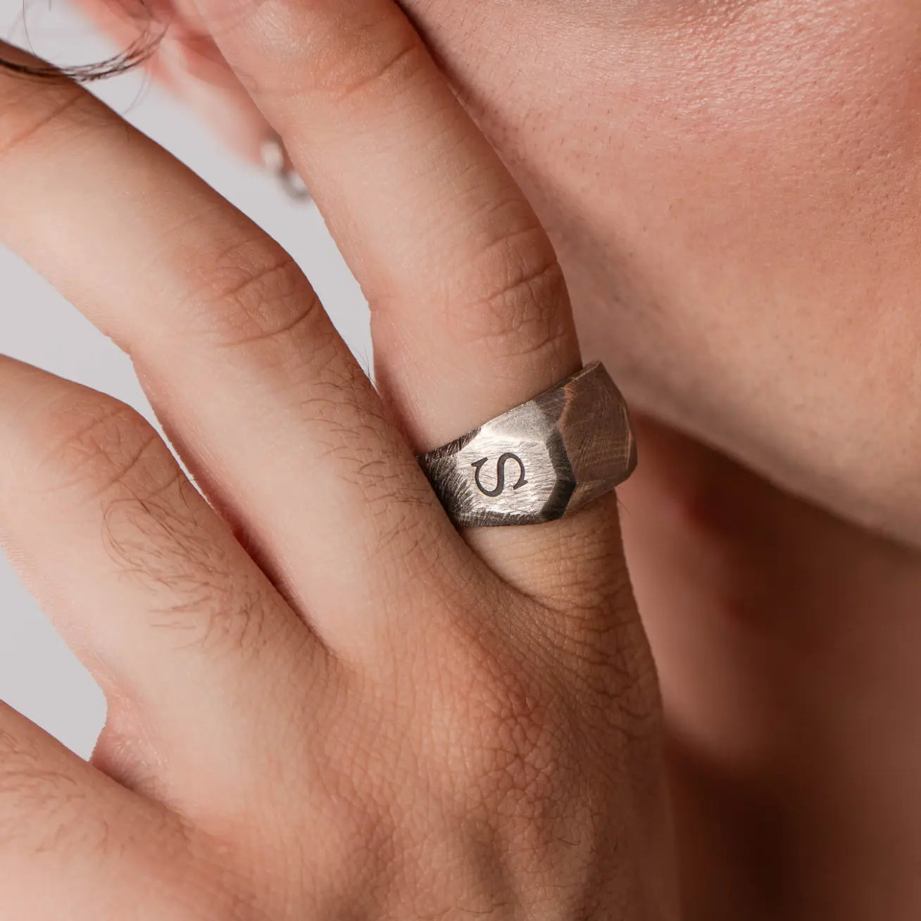 Wide Ring Oxidized Silver