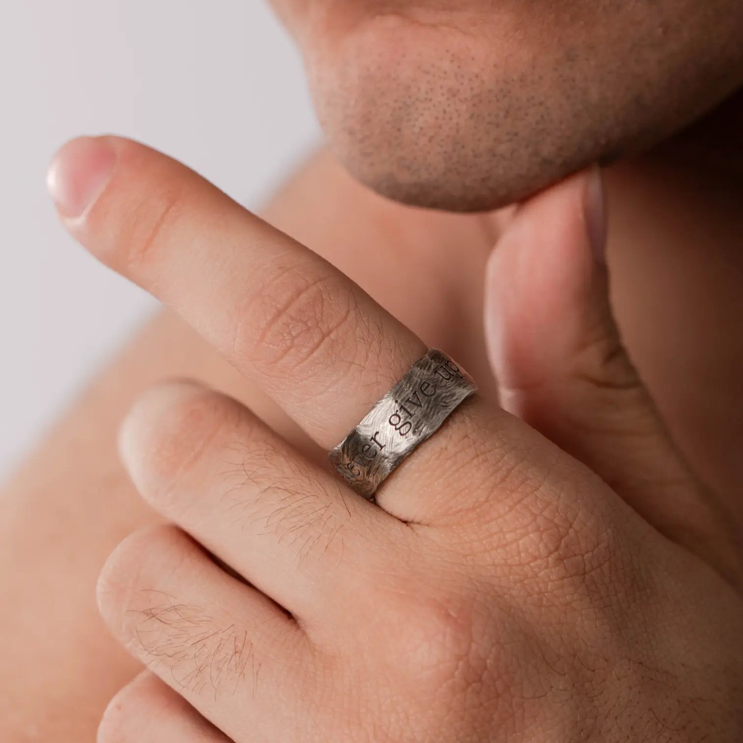 Wide Band Ring Oxidized Sterling Silver